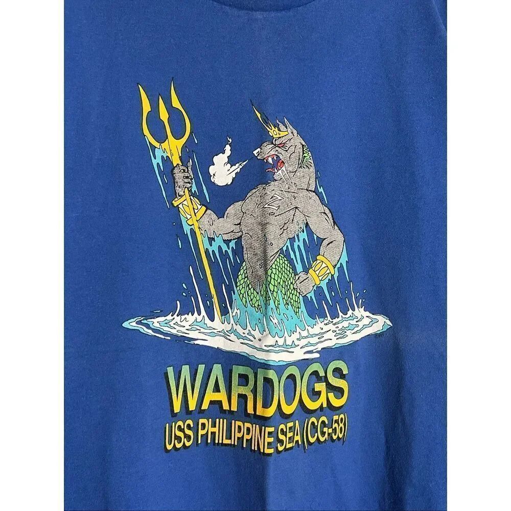 Vintage 90s USS Philippine Sea CG 58 War Dogs Tee - Picture 2 of 4